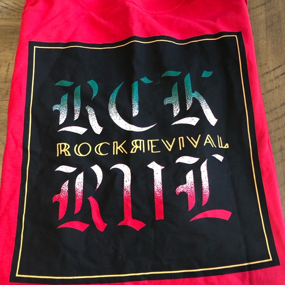 Rock Revival Red and Black Graphic T-Shirt - Picture 1 of 3
